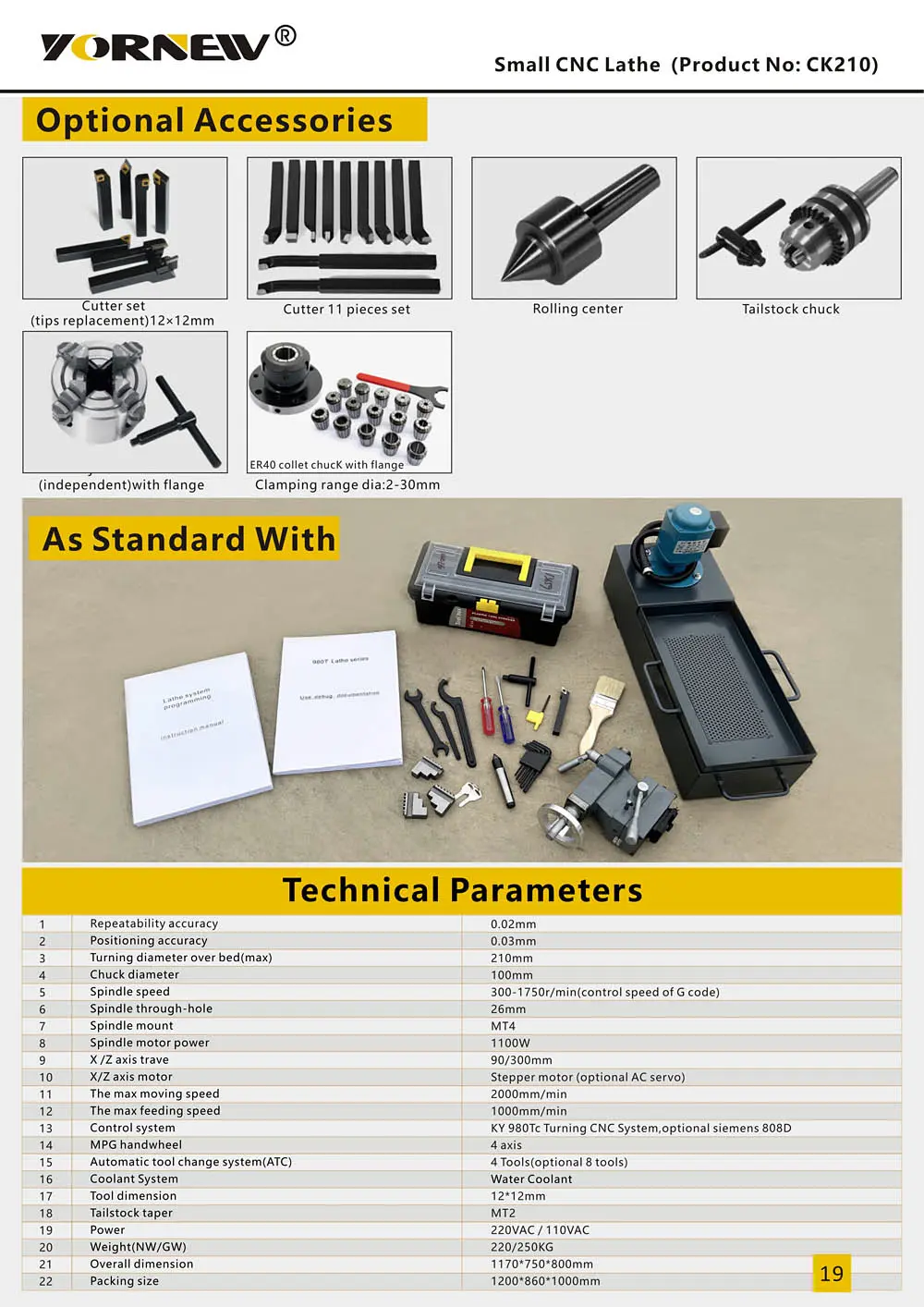 CK210 Mini CNC Lathe